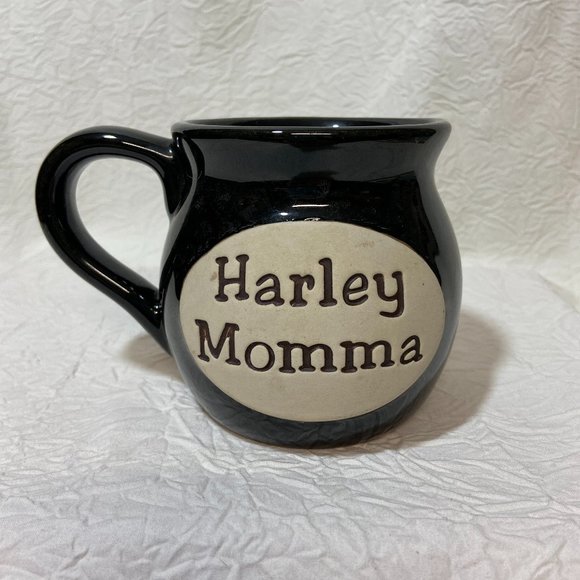 Vintage Harley Momma Harley Davidson Coffee Mug 3 3/4” Tall Tea Cup Stoneware - Picture 1 of 6